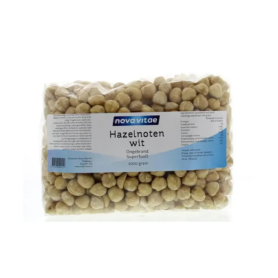 Nova Vitae Hazelnoten wit ongebrand raw 1 kg