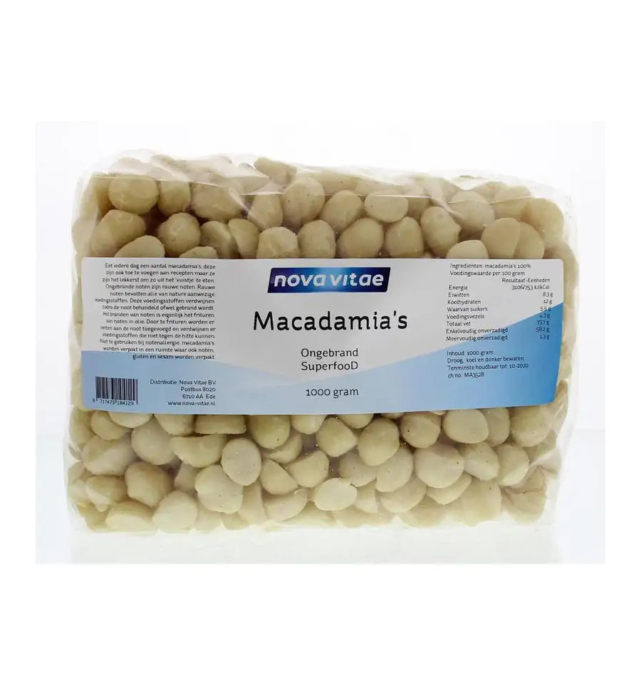 Nova Vitae Macadamia ongebrand raw 1 kg