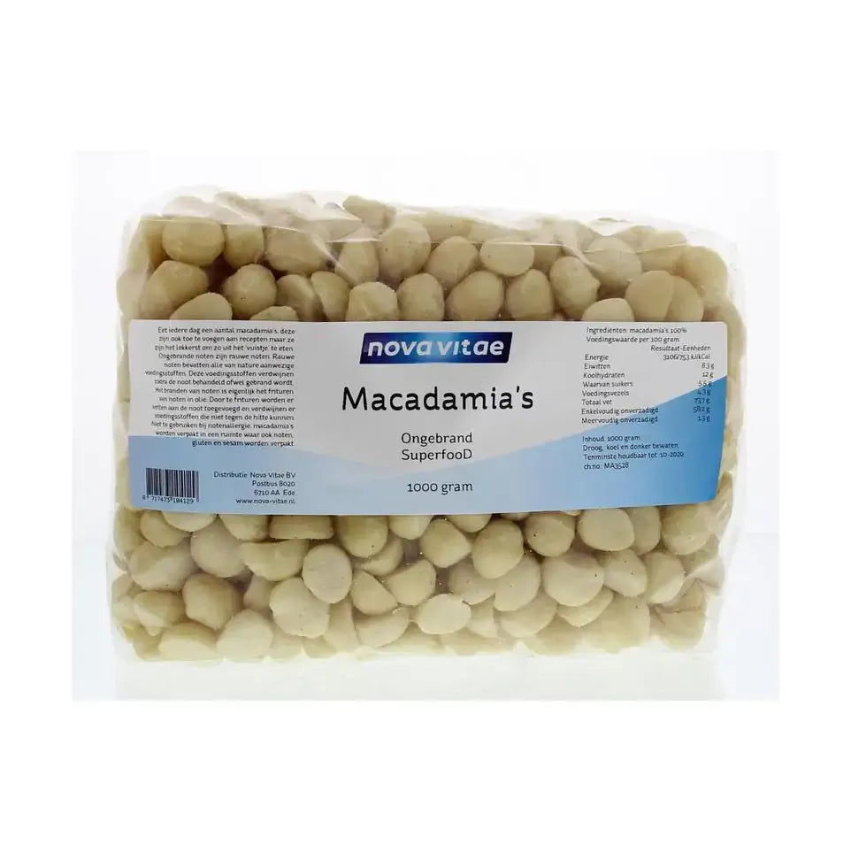 Nova Vitae Macadamia ongebrand raw 1 kg