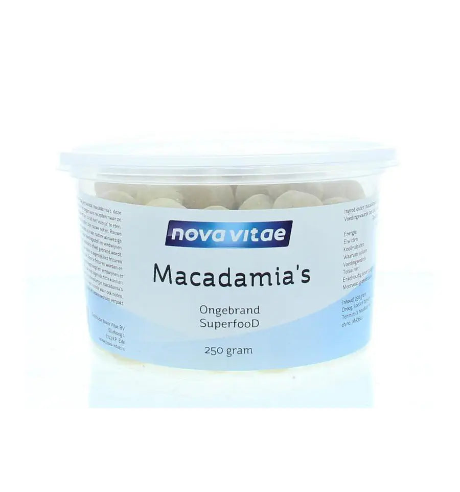 Nova Vitae Macadamia ongebrand raw 250 gram