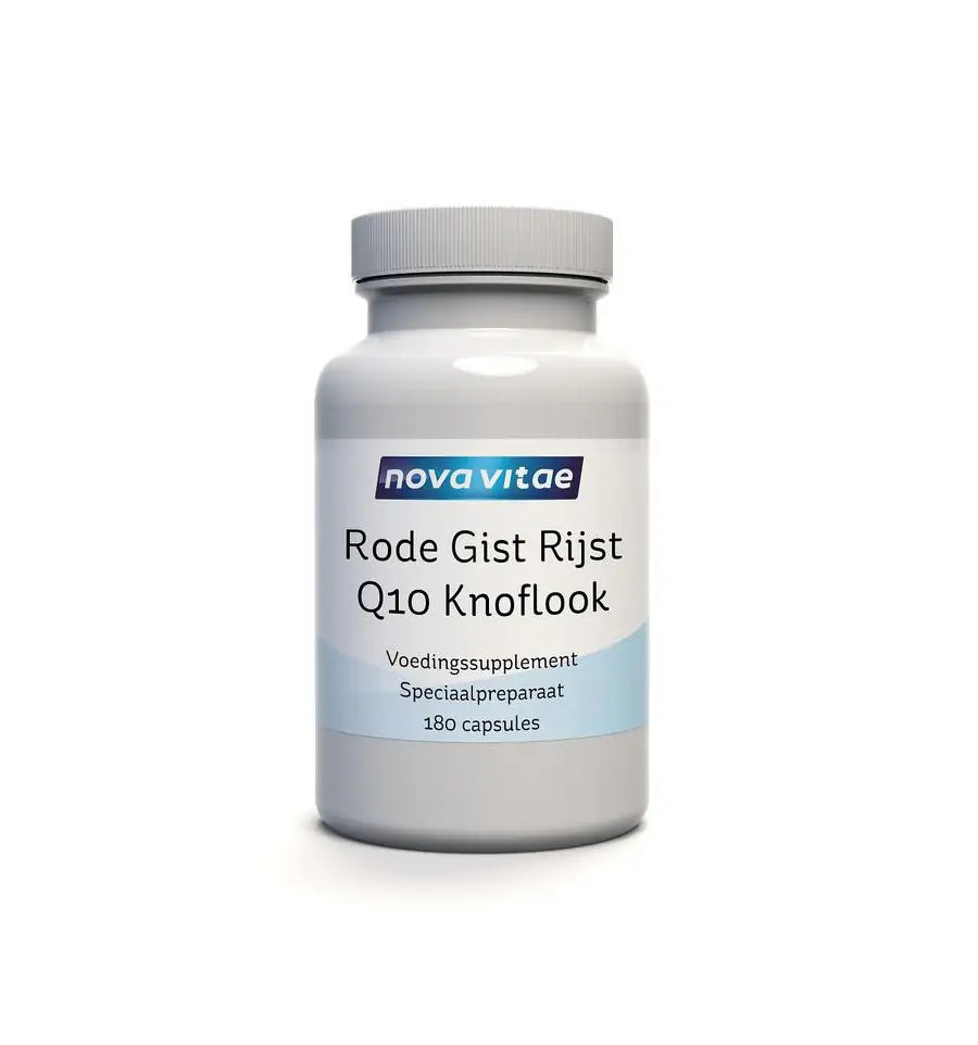 Nova Vitae rode gist rijst + q10 + knoflo 180 vcaps