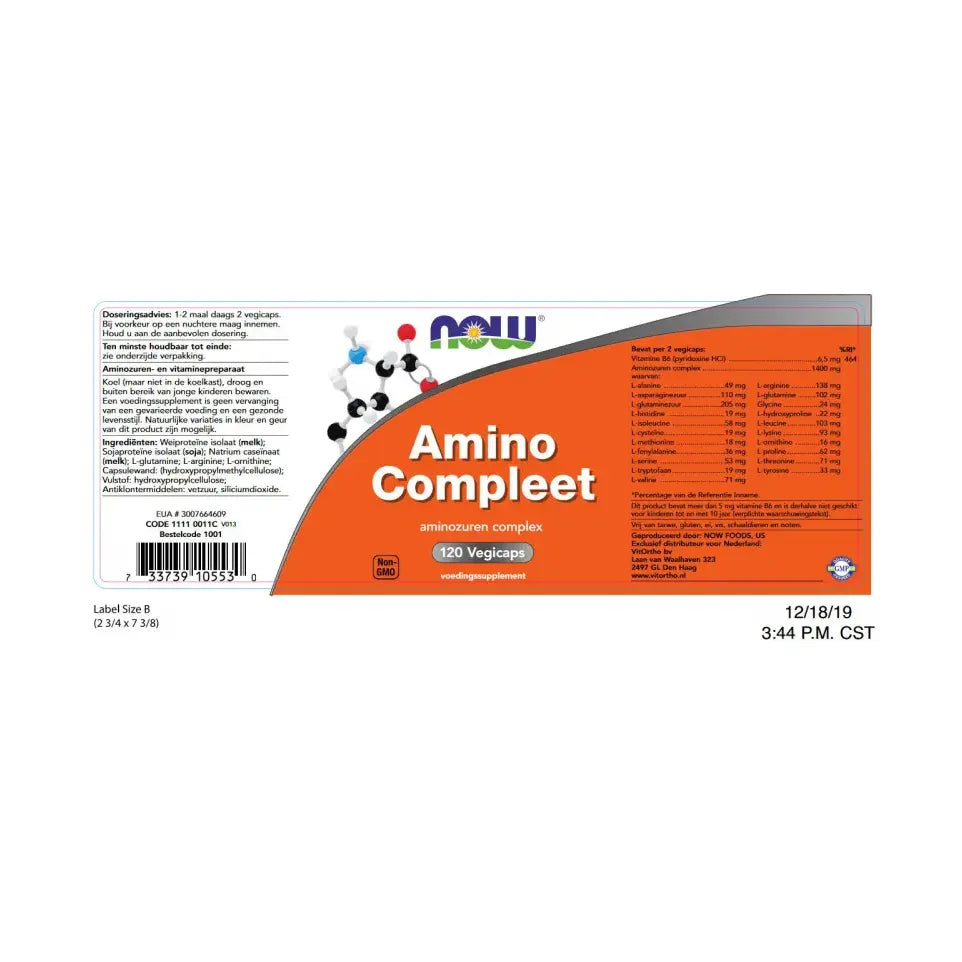 NOW Amino compleet 120 vcaps