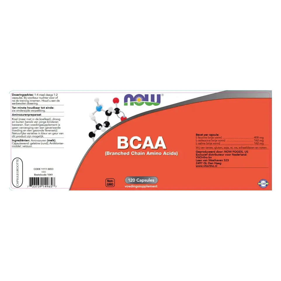 NOW BCAA (Branched Chain Amino Acids) 120 capsules