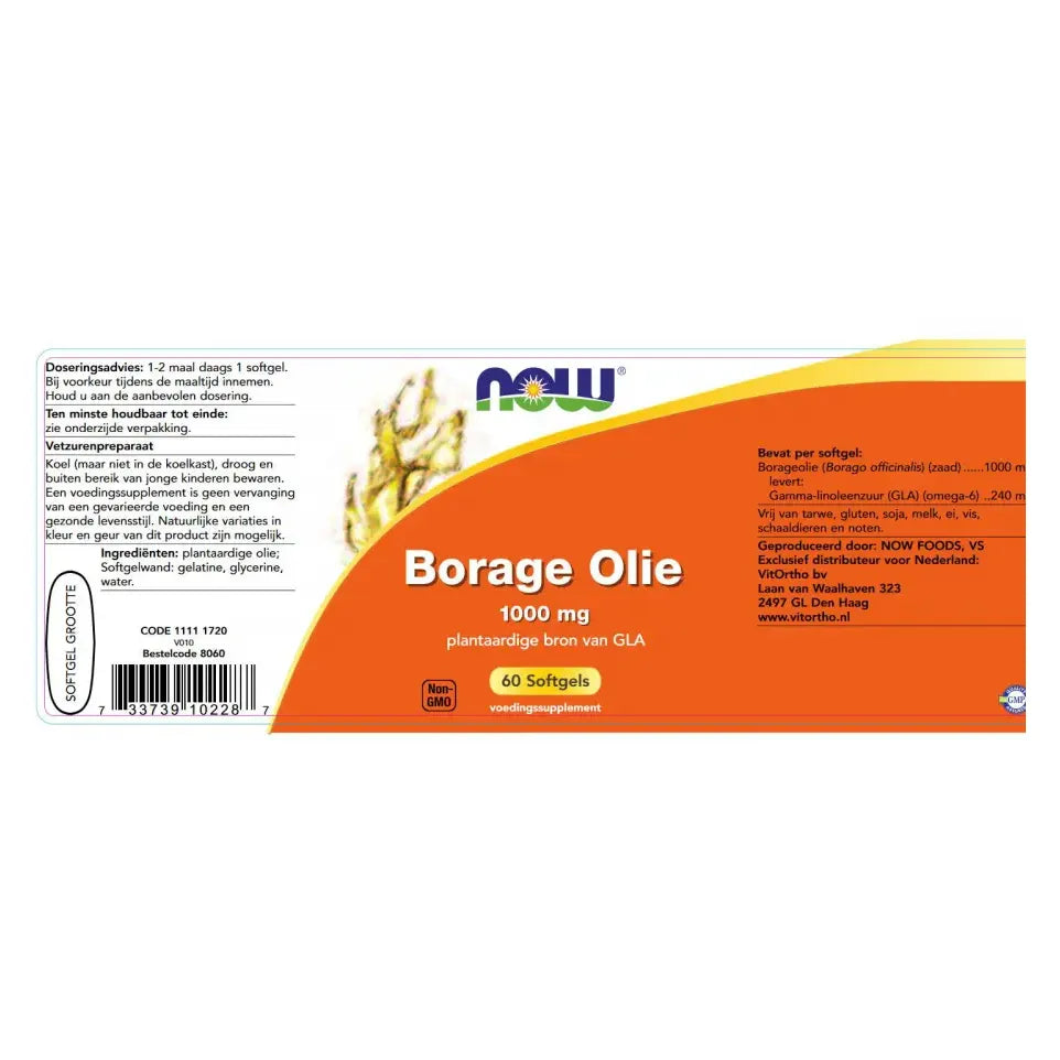 NOW Borage olie 1000 mg 60 softgels