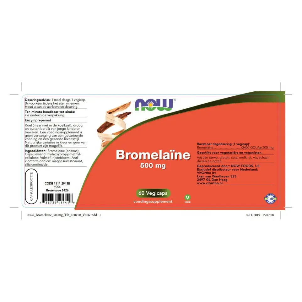 NOW Bromelaine 500 mg 60 vcaps