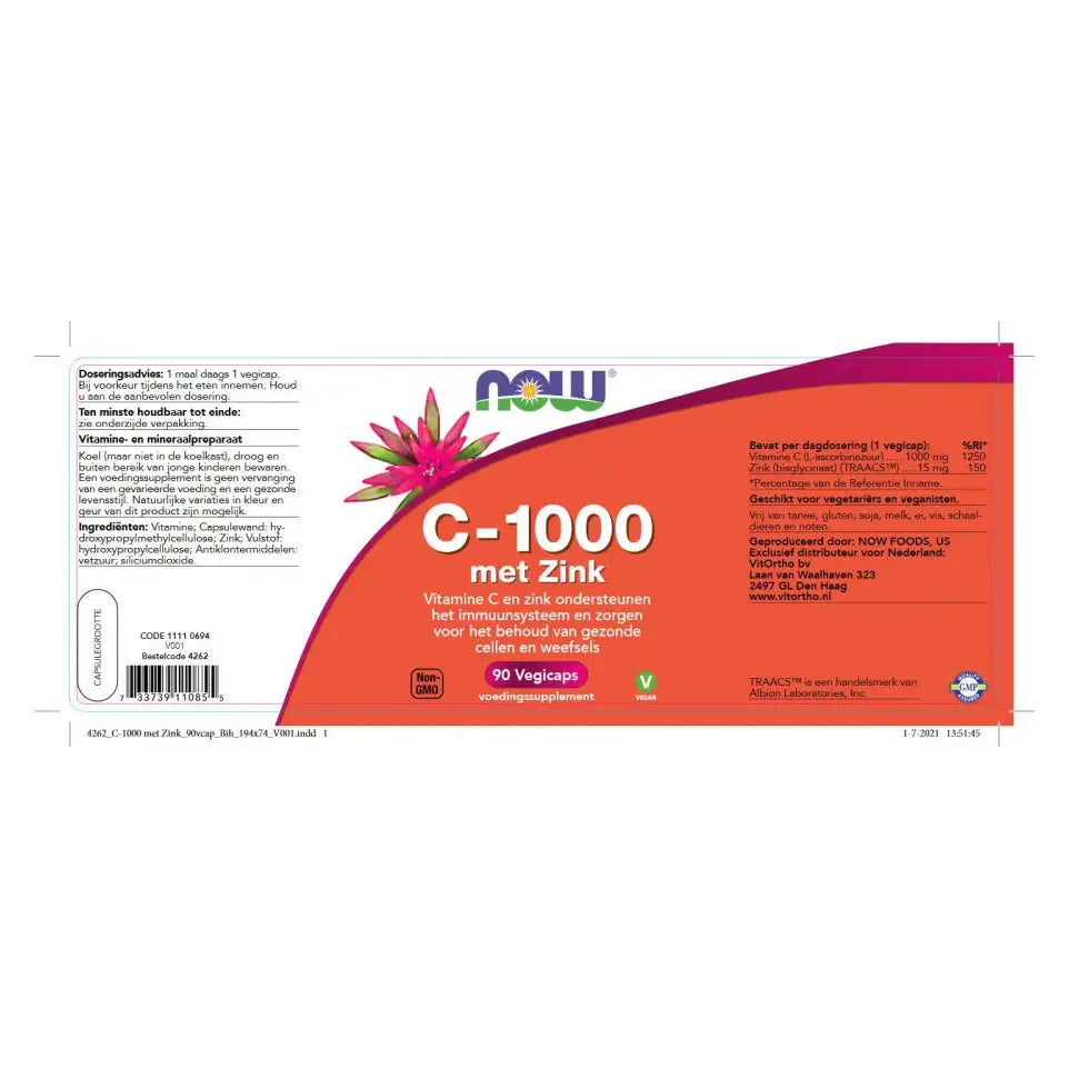 NOW C-1000 met Zink 90 vcaps (afbeelding 2)