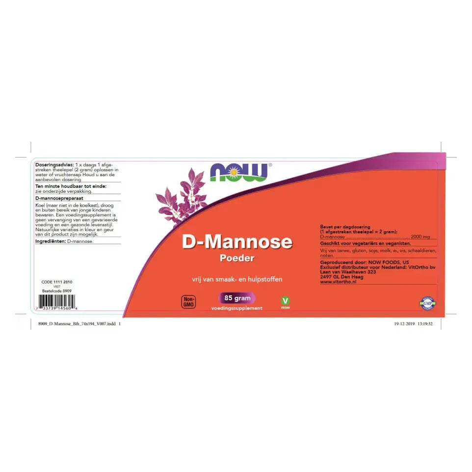 NOW D-Mannose poeder 85 gram