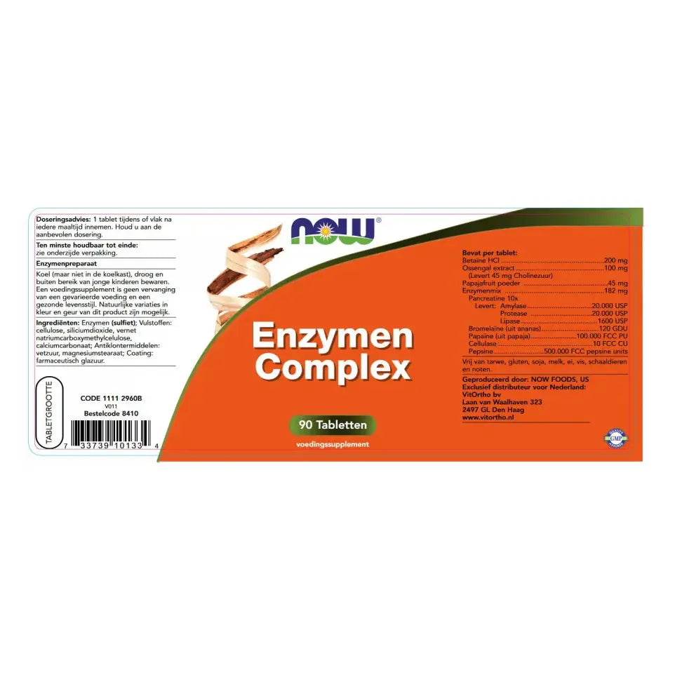 NOW Enzymen complex 90 tabletten (afbeelding 2)