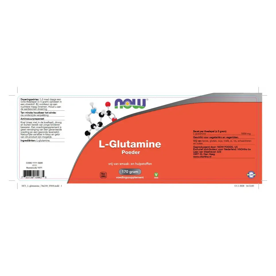 NOW L-Glutamine poeder 170 gram