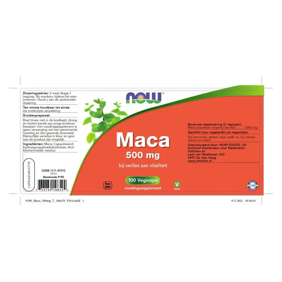 NOW Maca 500 mg 100 vcaps