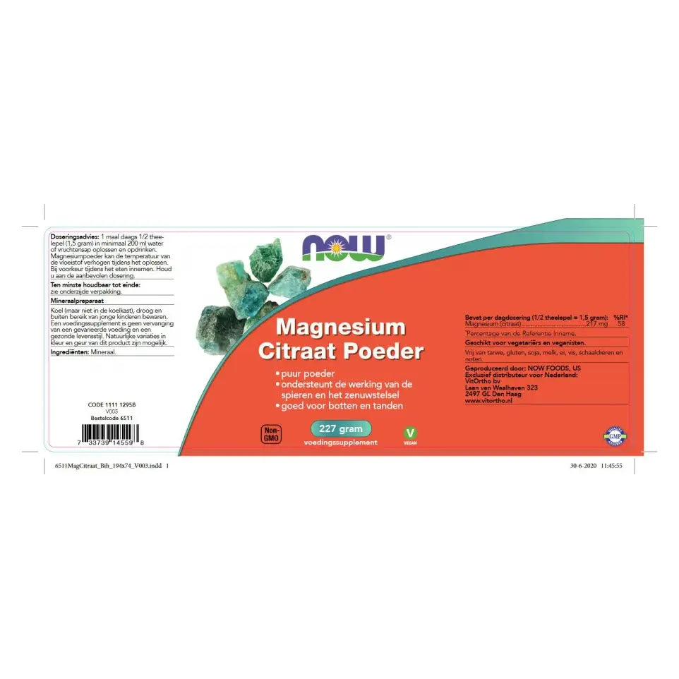 NOW Magnesium citraat poeder 227 gram