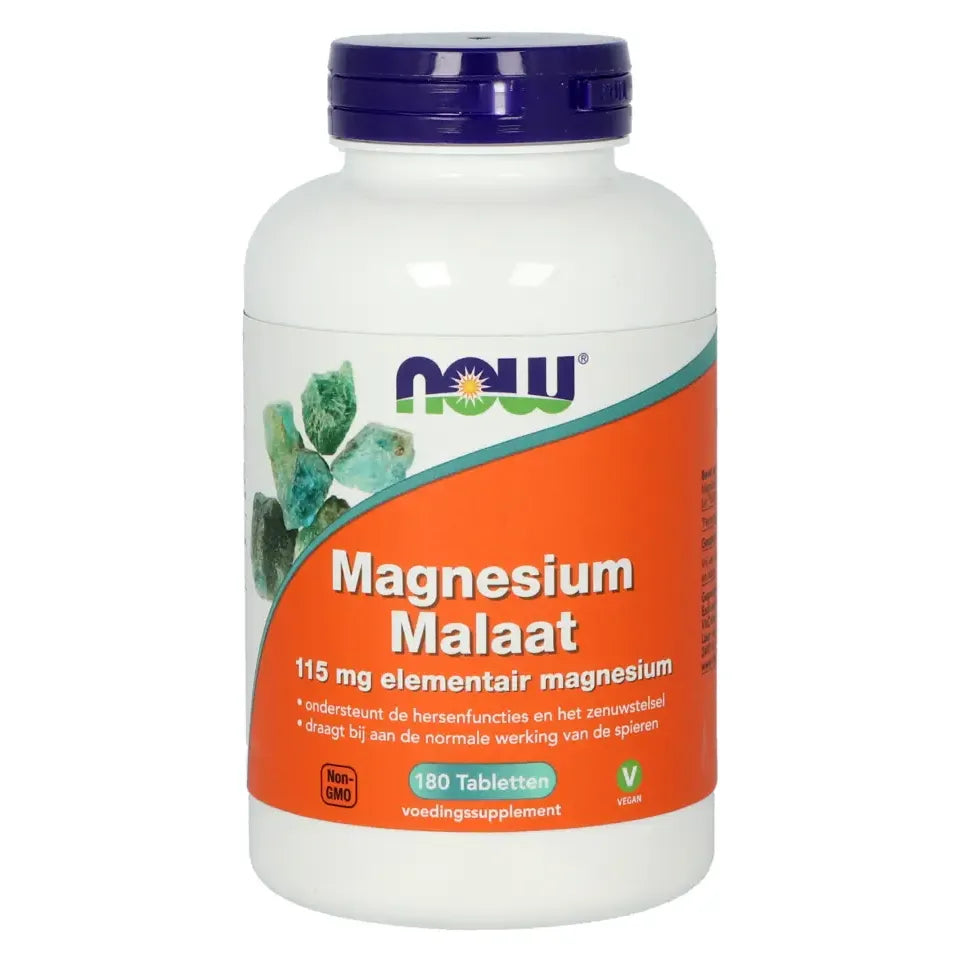 NOW Magnesium malaat 115 mg 180 tabletten