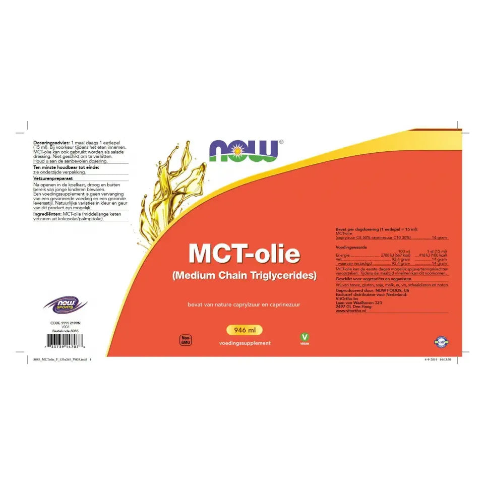 NOW MCT Olie (Medium Chain Triglycerides) 946 ml