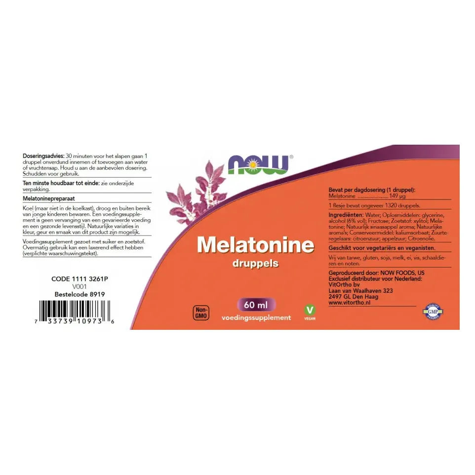 NOW Melatonine 149 mcg druppels 60 ml