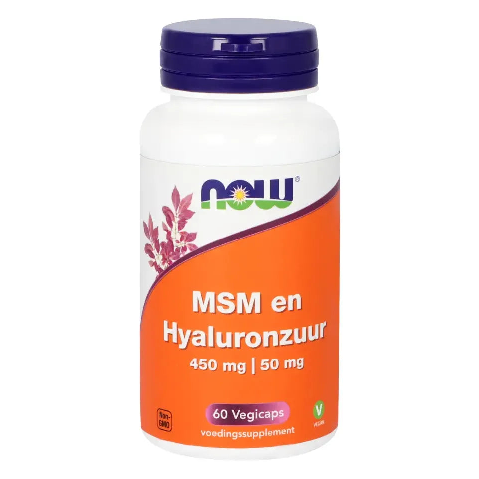 NOW MSM 450 mg en Hyaluronzuur 50 mg 60 vcaps