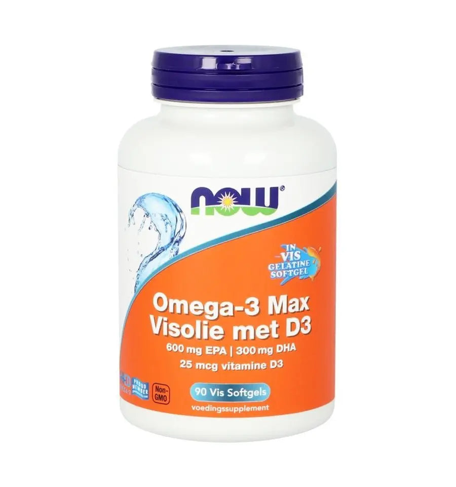 NOW Omega 3 max visolie D3 EPA DHA 90 softgels