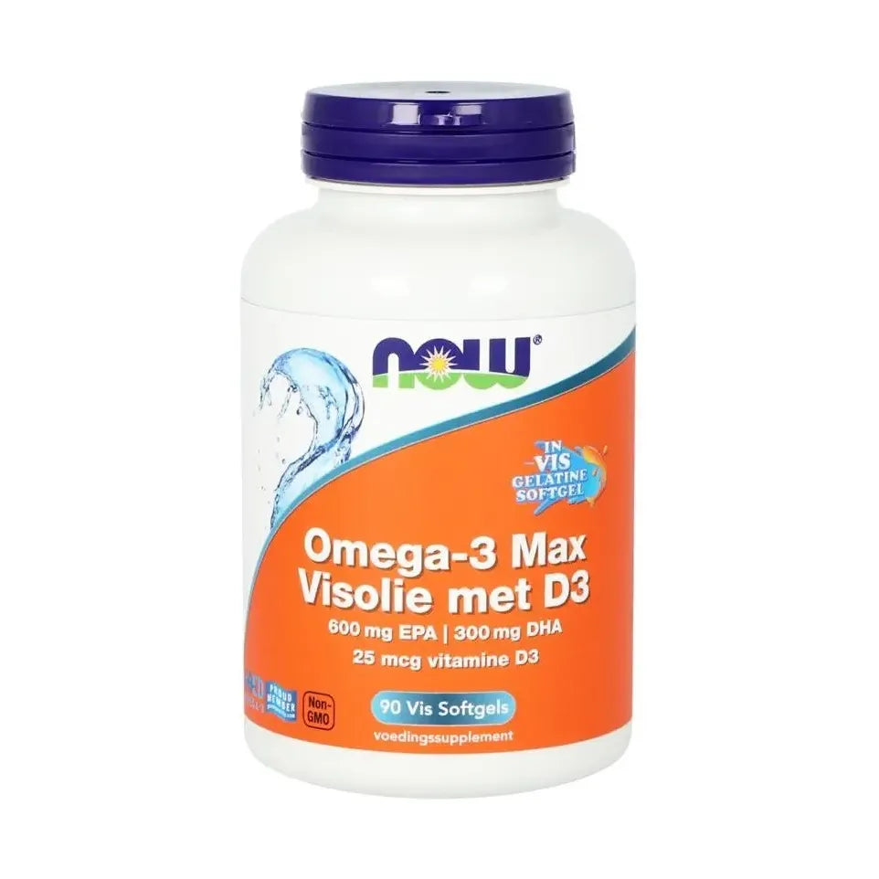 NOW Omega 3 max visolie D3 EPA DHA 90 softgels