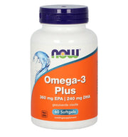 NOW Omega-3 Plus 360 mg EPA 240 mg DHA 60 softgels (afbeelding 1)