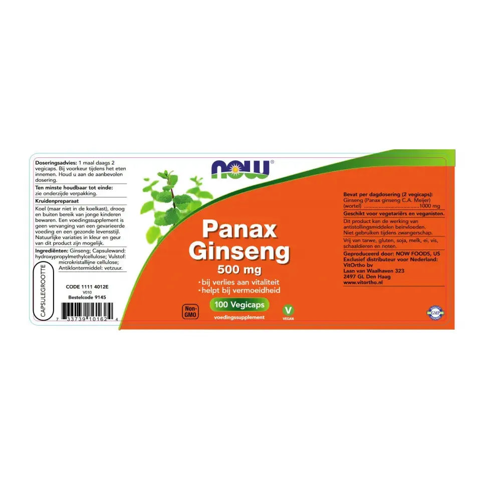 NOW Panax ginseng 500 mg 100 vcaps