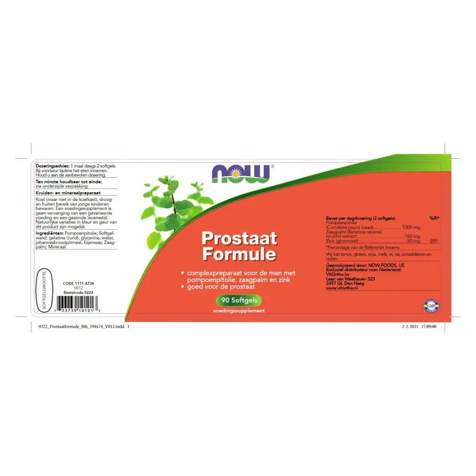 NOW ProstaForm vh prostaat formule 90 softgels