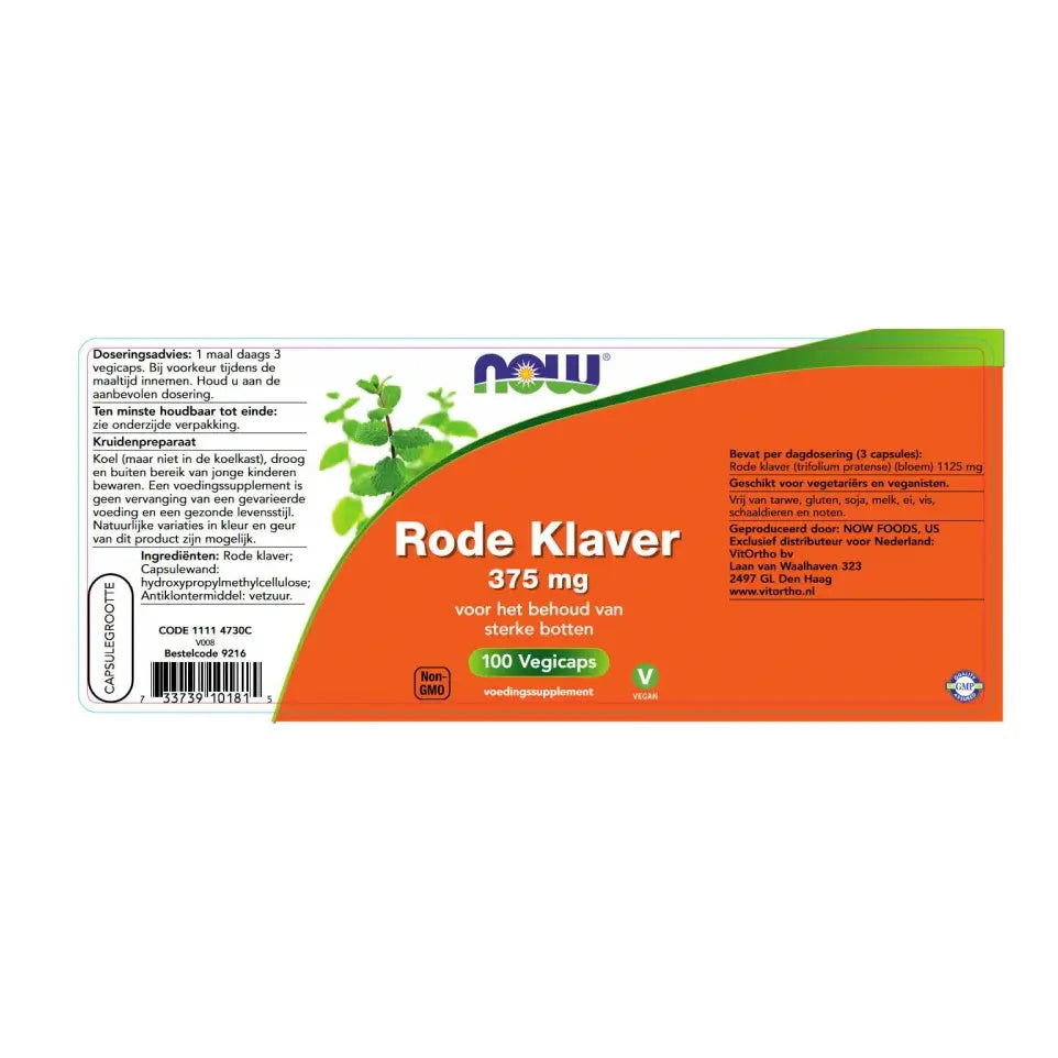 NOW Rode Klaver 375 mg 100 capsules