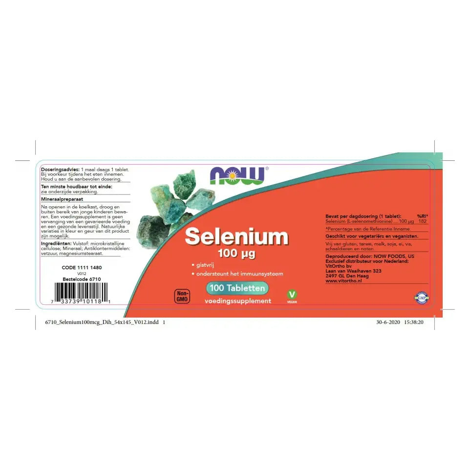NOW Selenium 100 mcg 100 tabletten