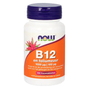 NOW Vitamine B12 1000 mcg en Foliumzuur 100 mcg 100
