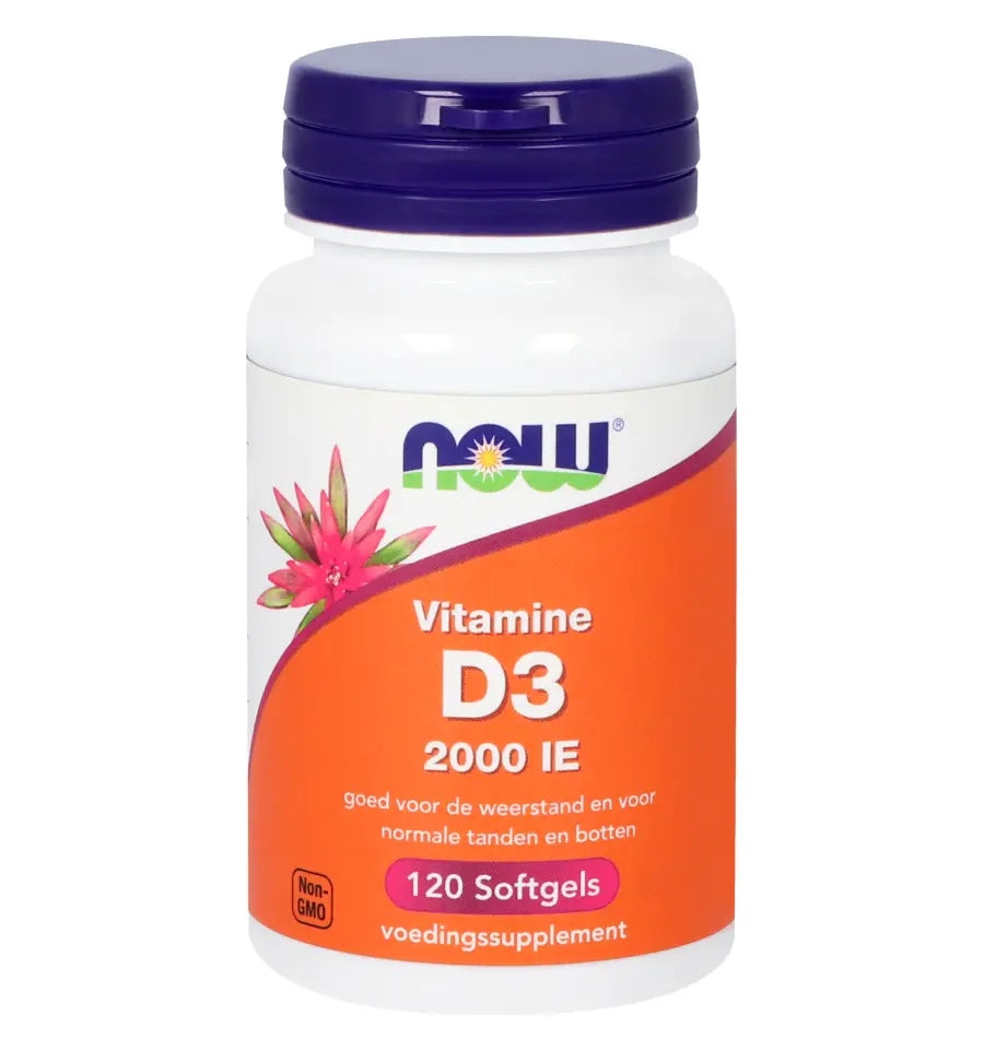 NOW Vitamine D3 50 mcg 120 softgels (afbeelding 1)