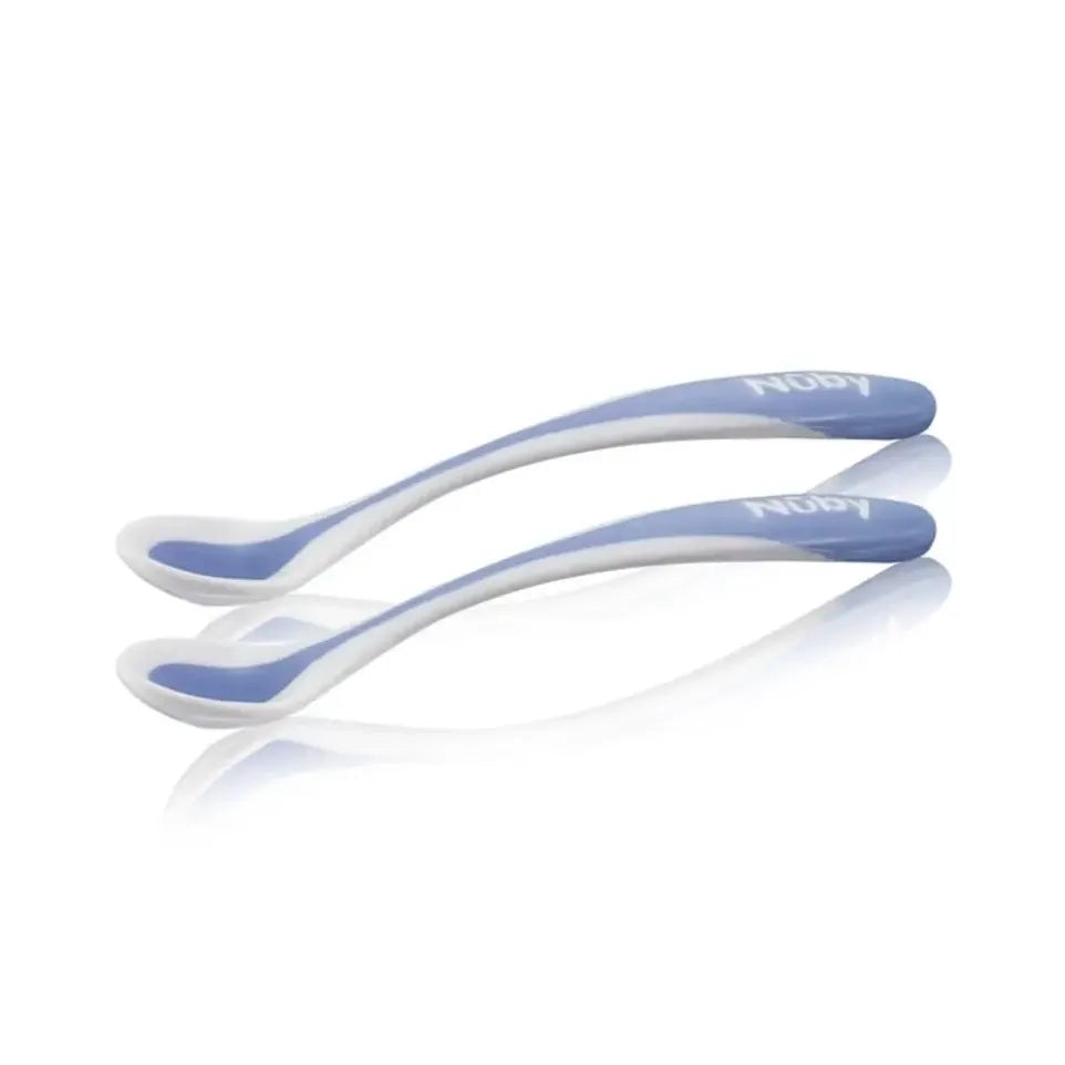 Nuby Warmtegevoelige lepel met zachte rand 3+ maanden 2 stuks