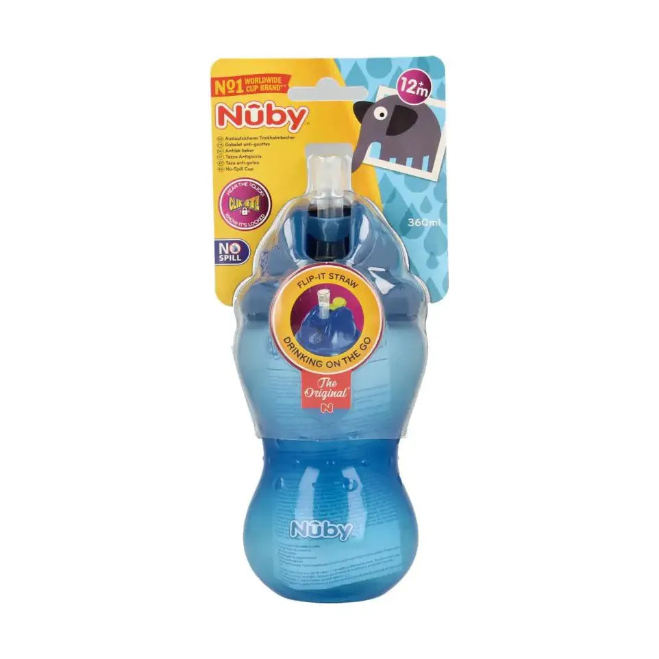Nuby Flip it 360 ml 12+ maanden blauw