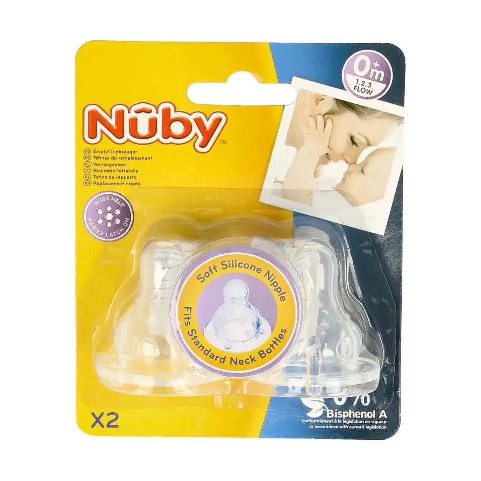 Nuby Siliconen speen 3-standen 2 stuks