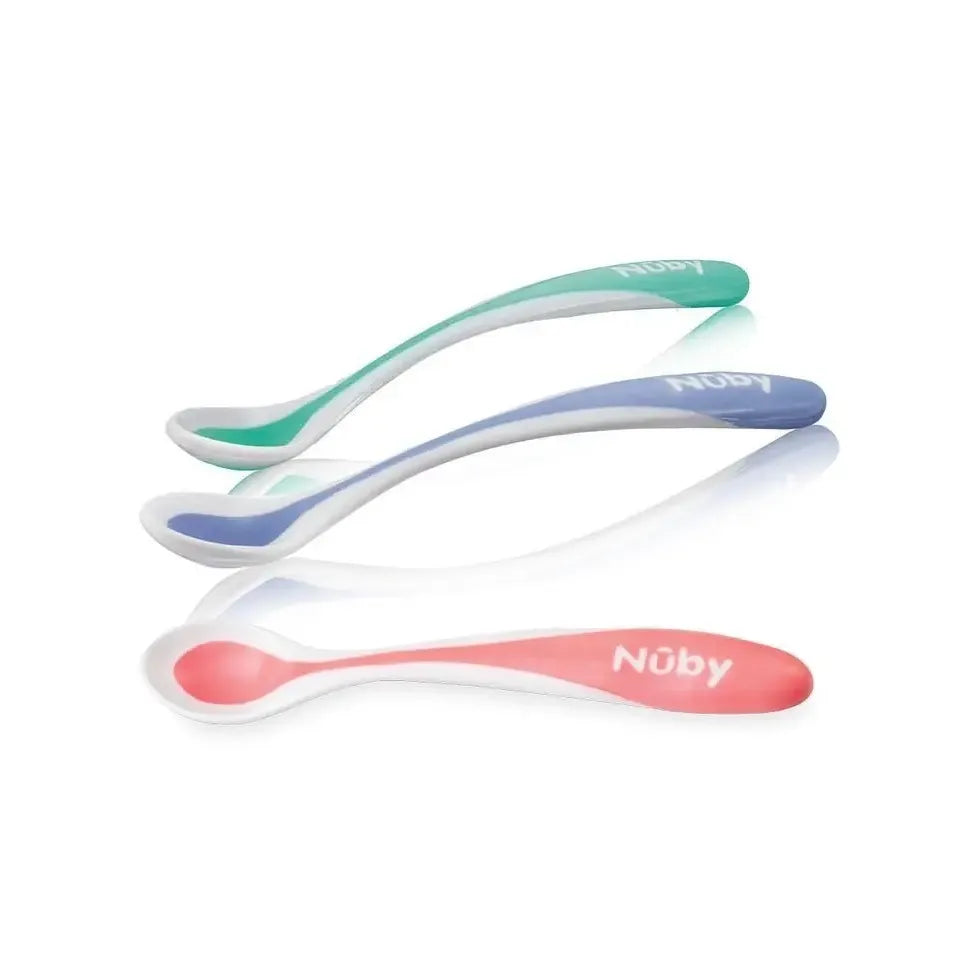 Nuby Warmtegevoel lepel blauw 3+ maanden 3 stuks