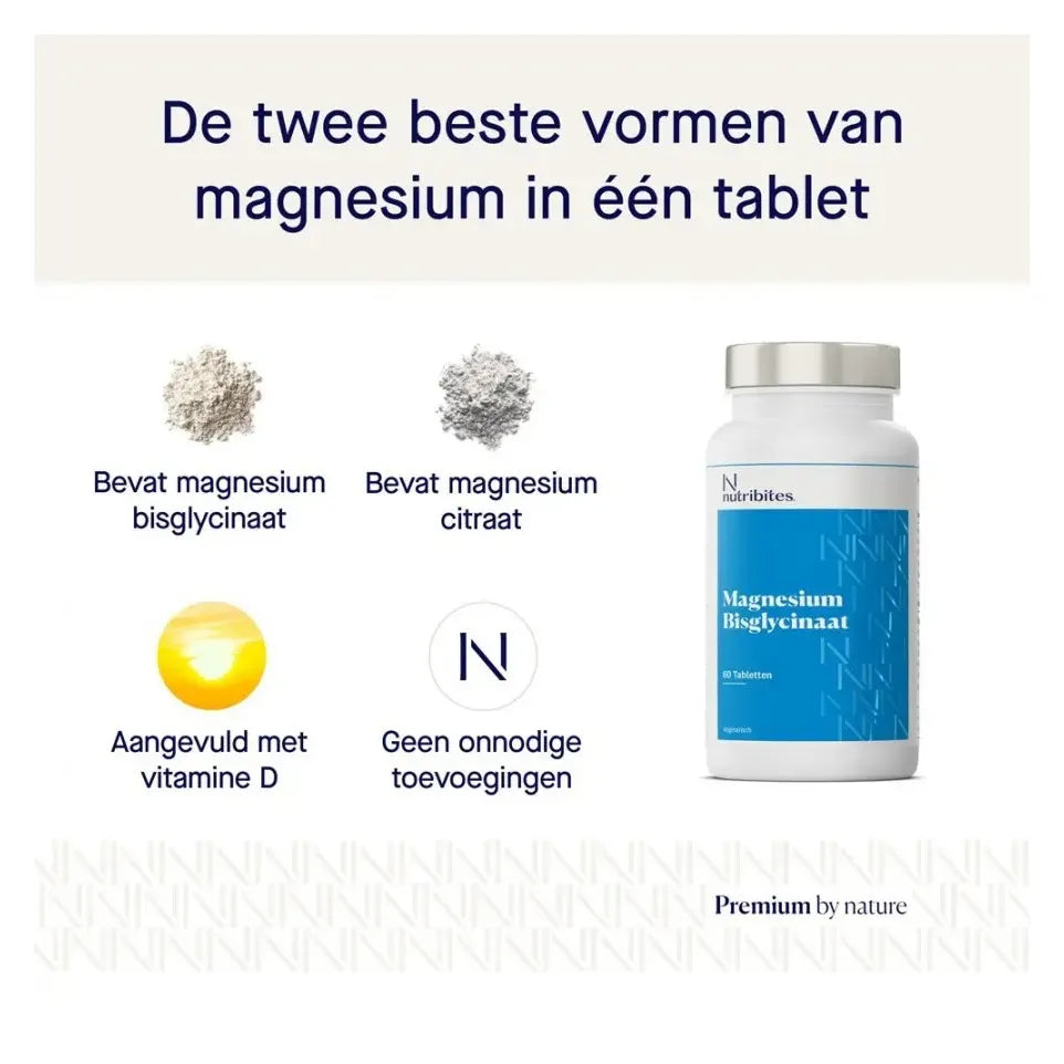 Nutribites Magnesium bisglycinaat 60 tabletten