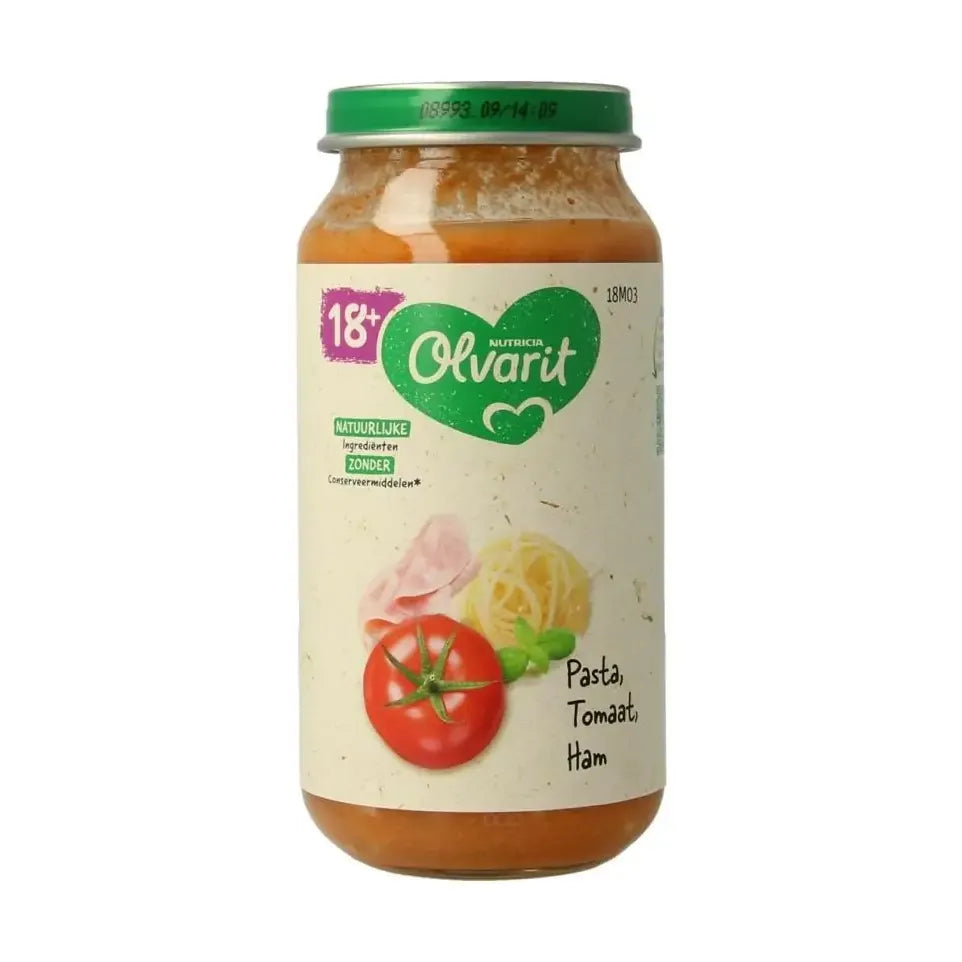 Olvarit Spaghetti tomaat ham 18M03 250 gram