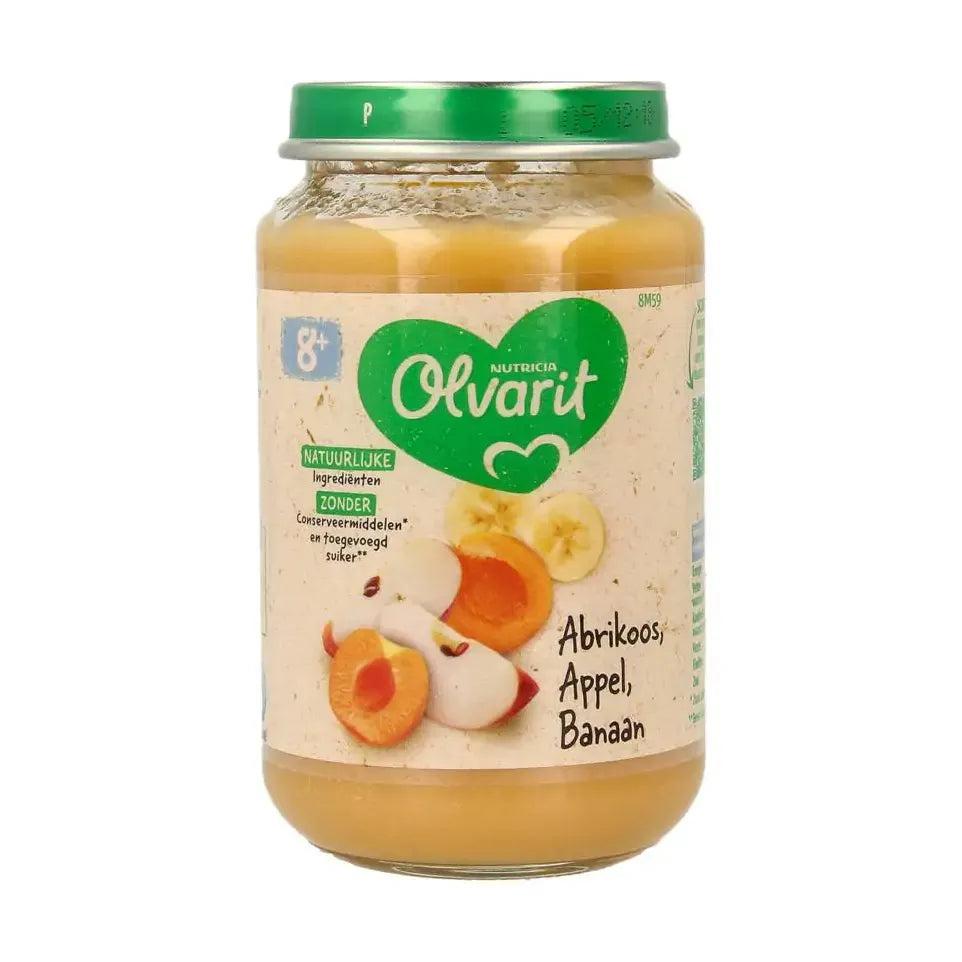 Olvarit Abrikoos appel banaan 8M59 200 gram