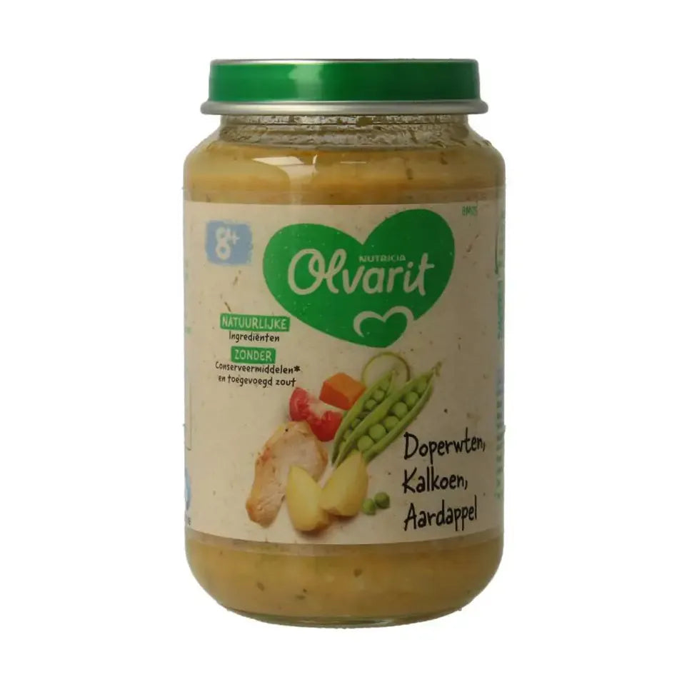 Olvarit Doperwten kalkoen aardappel 8M05 200 gram