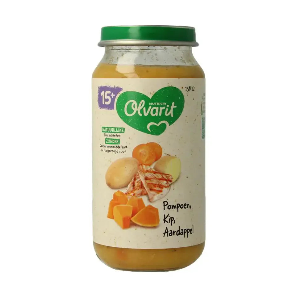 Olvarit Pompoen kip aardappel 15M12 250 gram