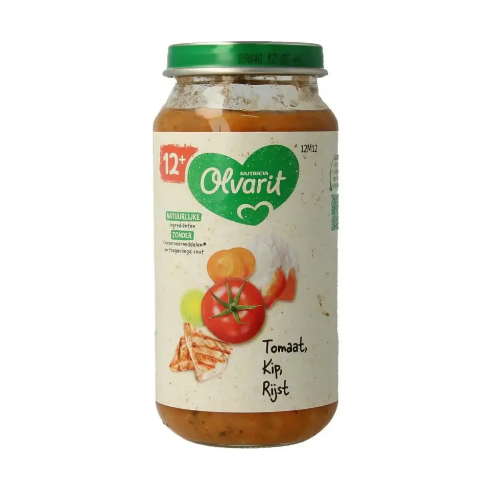 Olvarit Tomaat kip rijst 12M12 250 gram