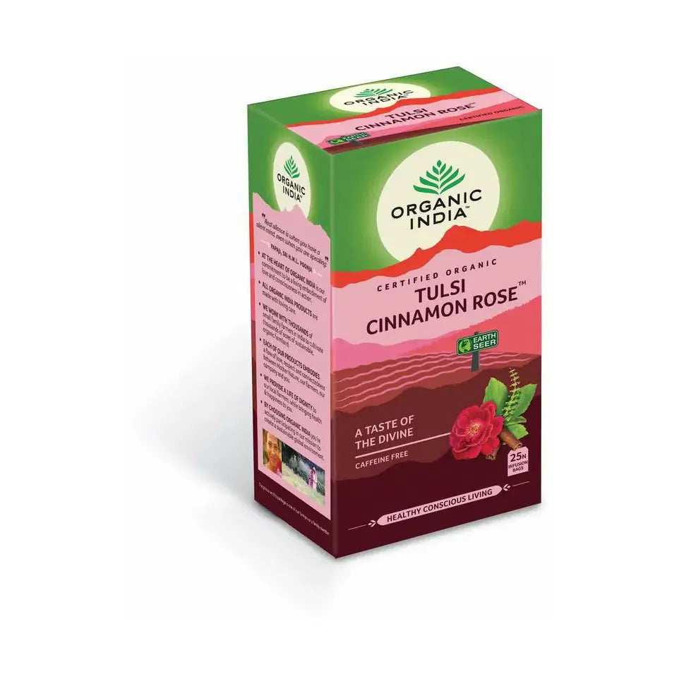Organic India Tulsi cinnamon rose thee 25 zakjes