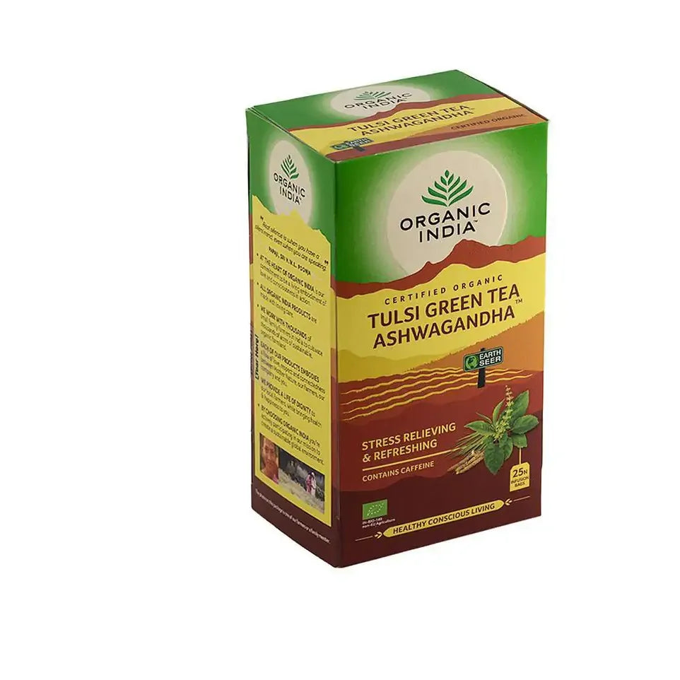 Organic India Tulsi green ashwagandha thee 25 zakjes