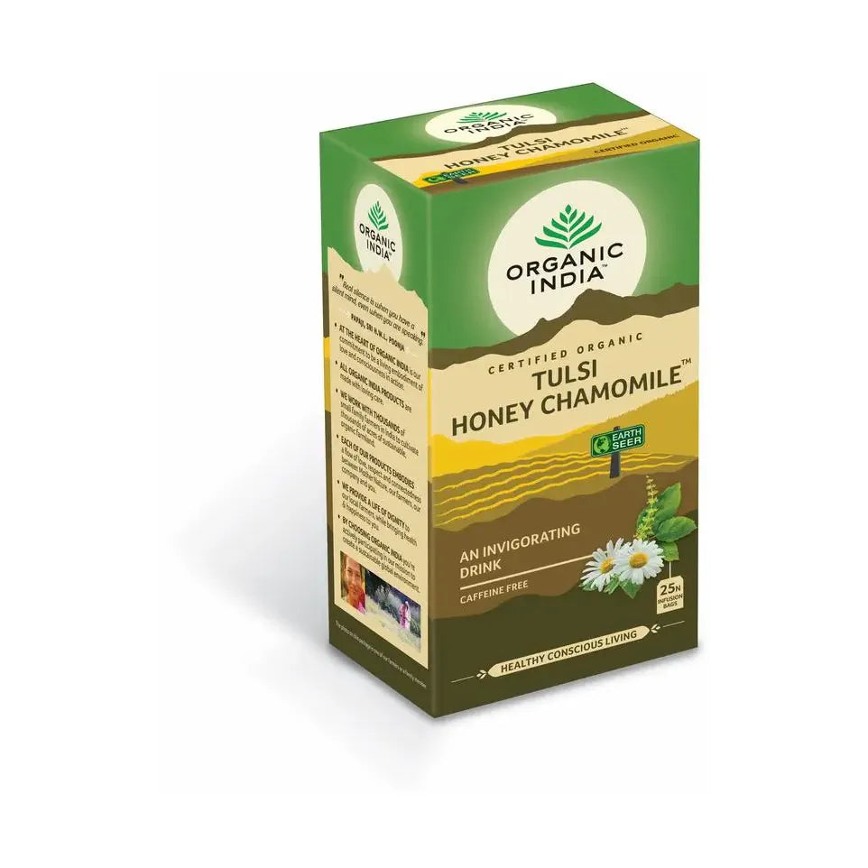 Organic India Tulsi honey chamomile thee 25 zakjes