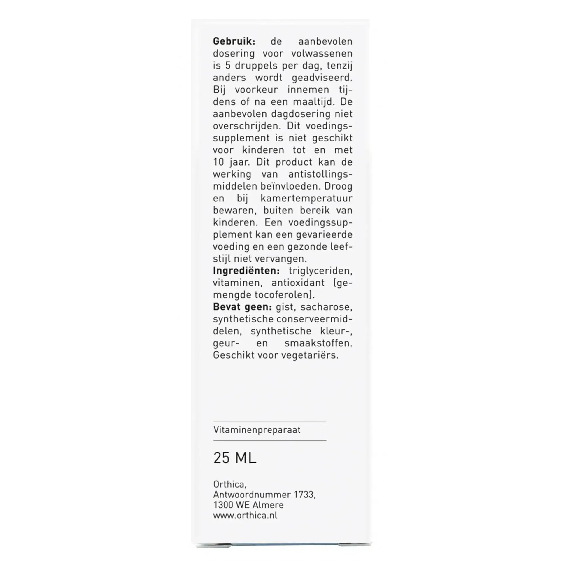 Orthica D3 & K2 Oliedruppels 25 ml