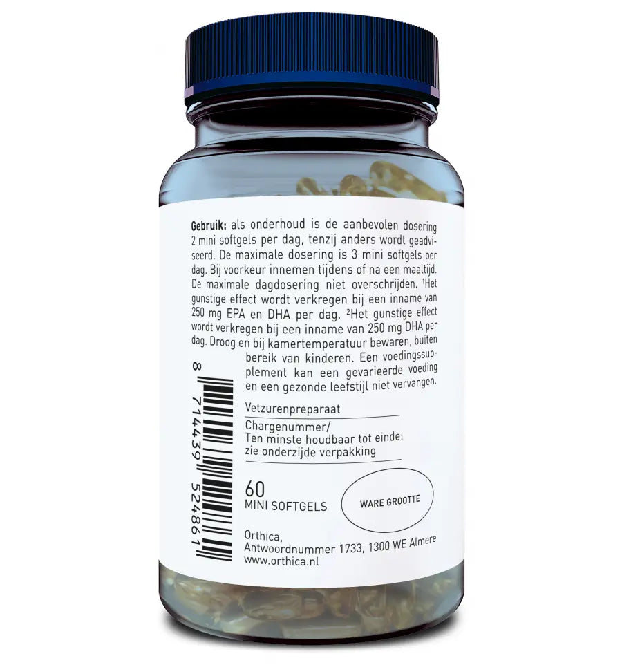 Orthica omega 3-375 60 mini softgels (afbeelding 2)