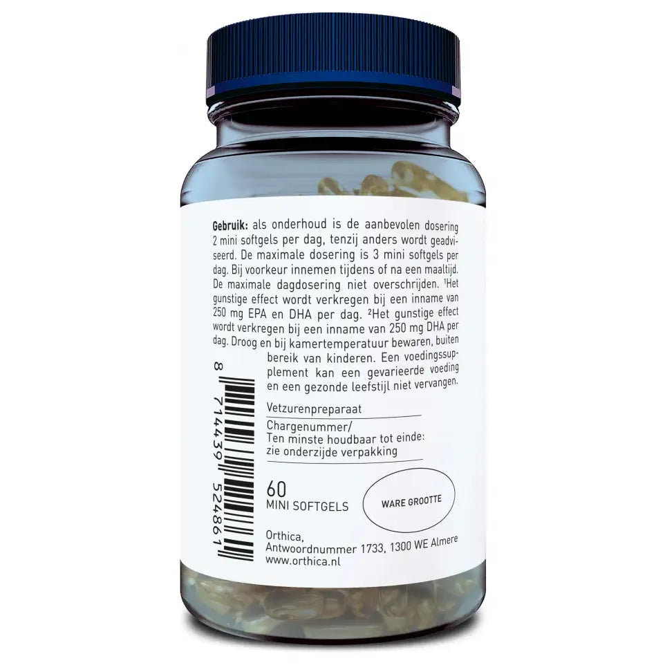 Orthica omega 3-375 60 mini softgels (afbeelding 2)