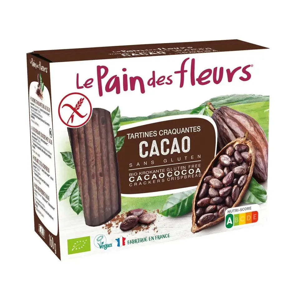 Le Pain Des Fleurs Krokante crackers met cacao 160 gram