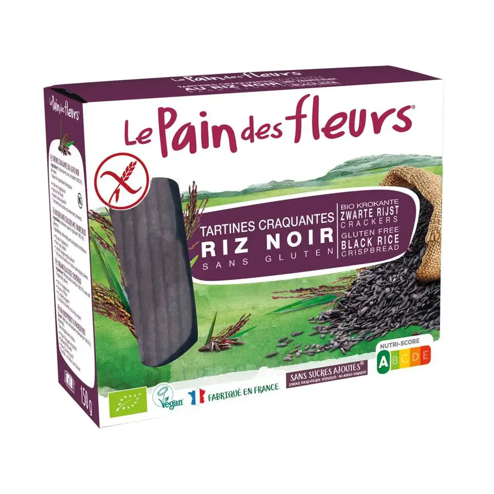 Le Pain Des Fleurs Zwarte rijst crackers 150 gram