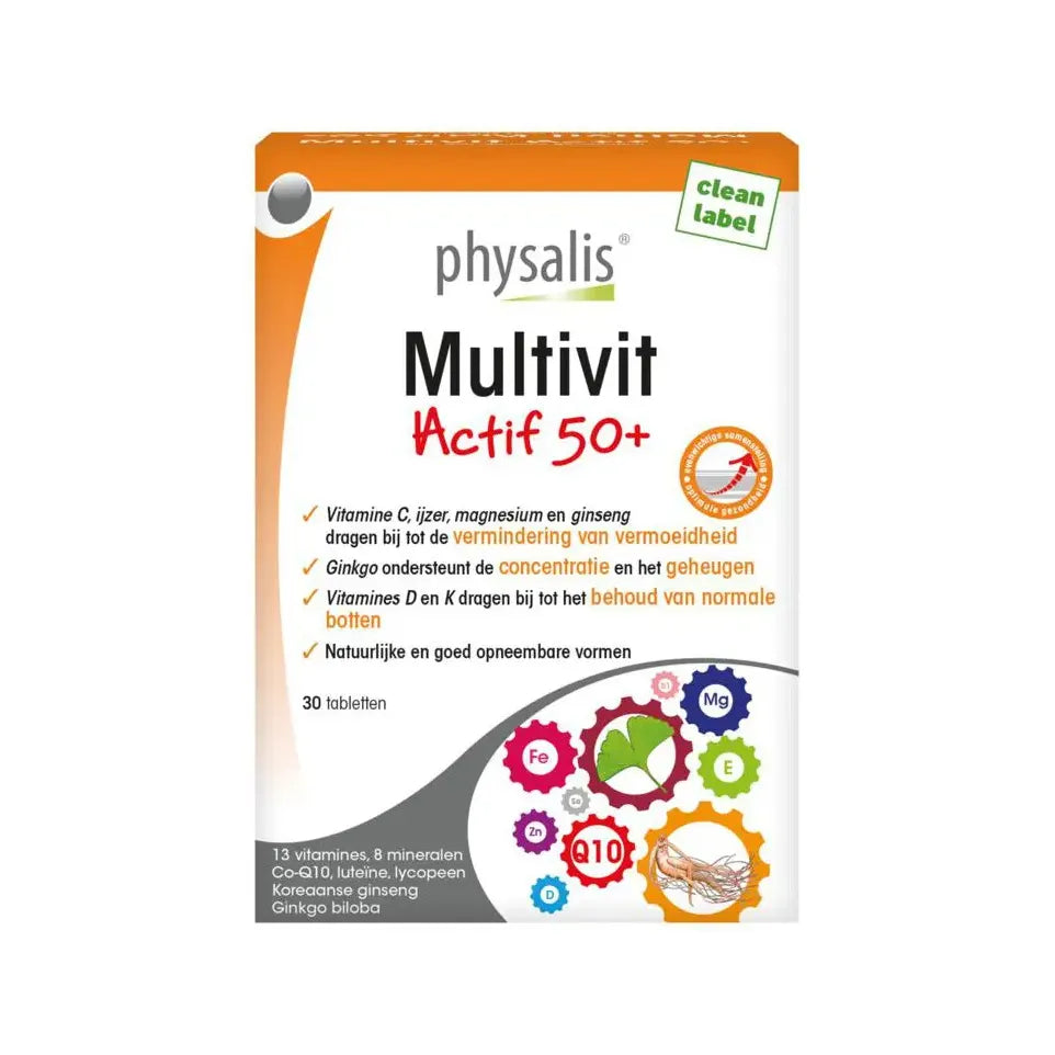 Physalis Multivit actif 50+ 30 tabletten