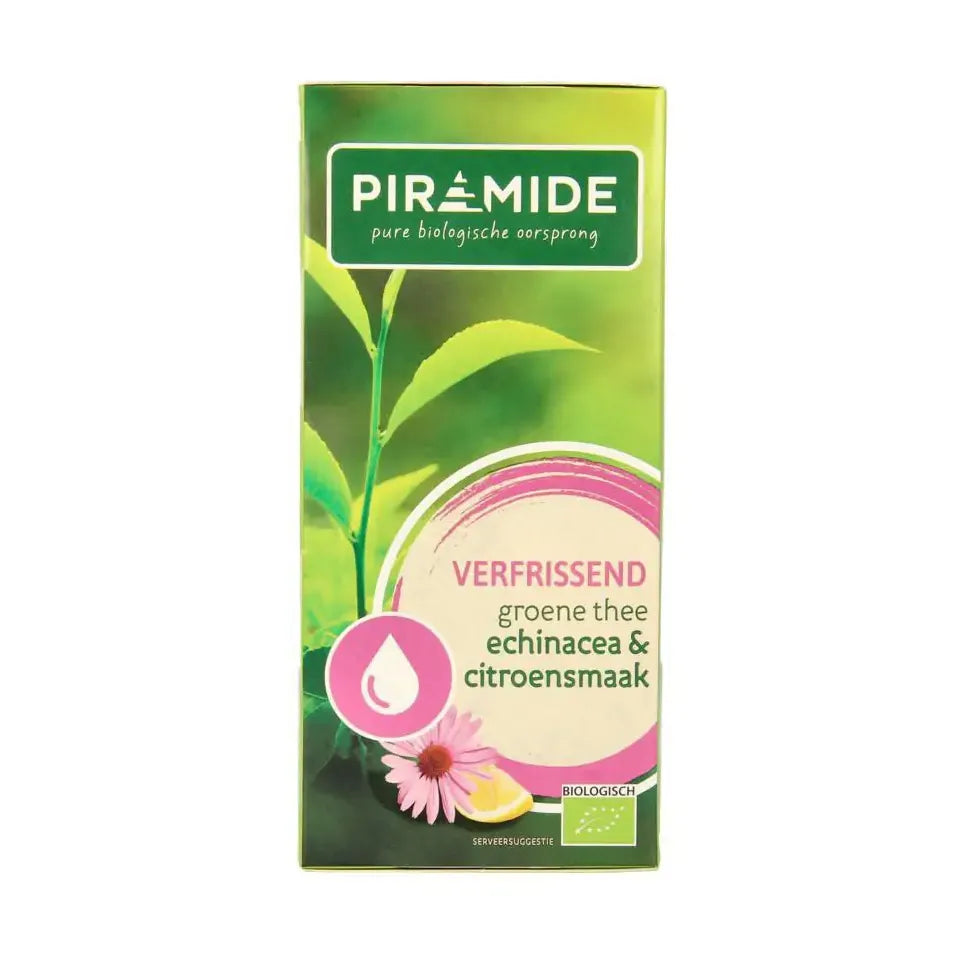 Piramide Verfrissend groene thee citroen & echinacea 20 zakjes
