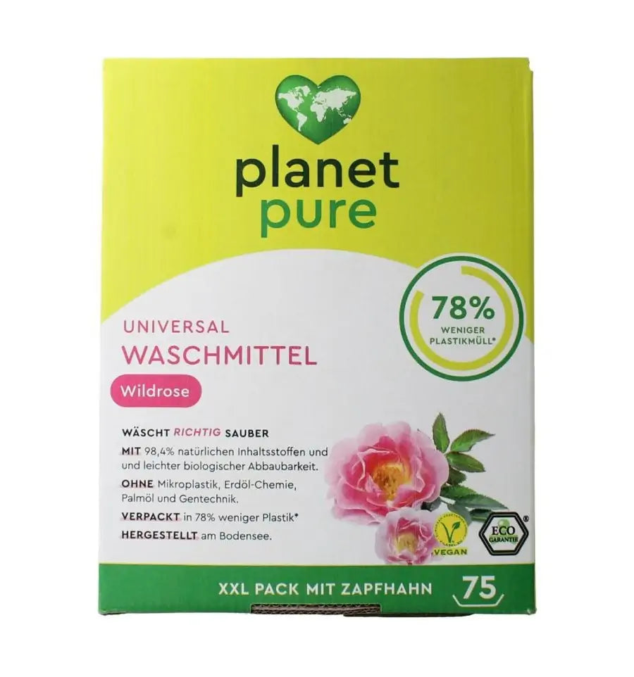 Planet Pure Wasmiddel vloeibaar universeel wild rose 3 liter