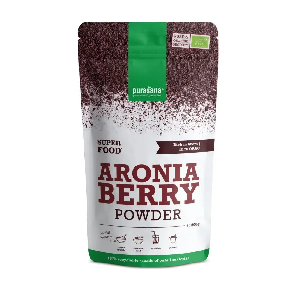 Purasana Aronia appelbespoeder vegan biologisch 200 gram